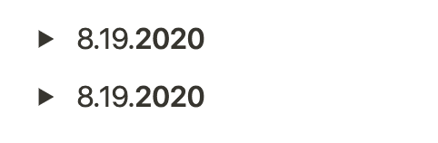 two day Toggle Lists that say "8.19.2020"